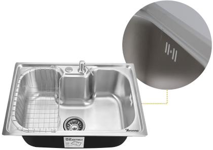 Imagem de Cuba Cozinha Pia Gourmet Aço Inox 50x40cm 26l Com Acessórios Kit Completo Válvula Sifão Ravenna
