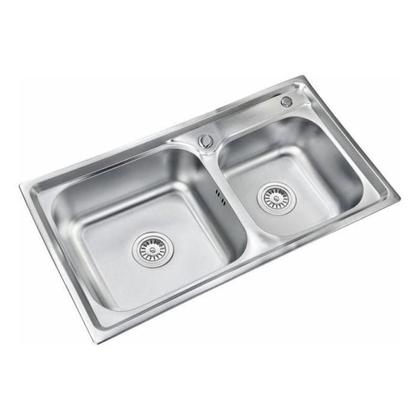 Imagem de Cuba Cozinha Prata Gourmet Quadrada Acessórios Pia Aço Inox + Torneira Monocomando Flexível Silicone