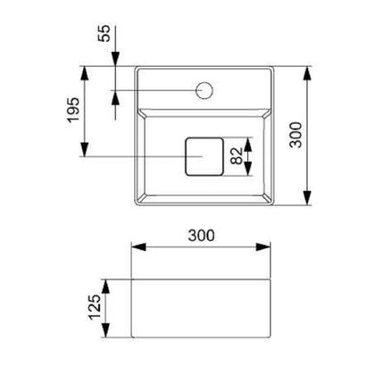 Imagem de Cuba De Apoio 30x30cm C Mesa Roca T7 Terra Branco A32787x000