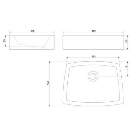 Imagem de Cuba de Apoio Arezzo 10,5cmx45cmx33,5cm Japi