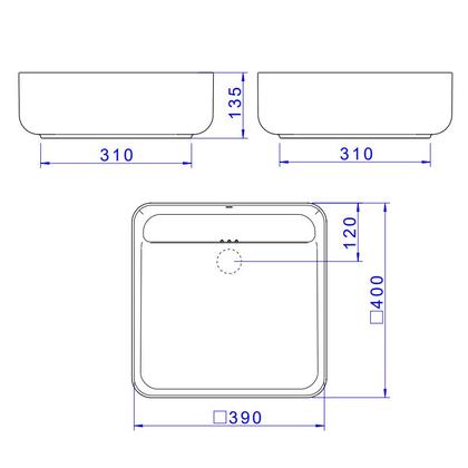 Imagem de Cuba De Apoio Deca Slim 40X40 L.11040.Vo.17 Quadrada Com Vlvula Oculta Branca
