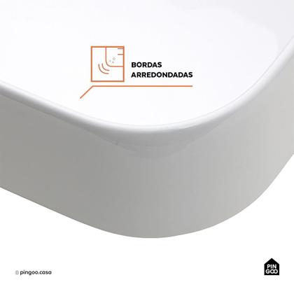 Imagem de Cuba de Apoio para Banheiro Retangular Louça Cerâmica Clorita Pingoo.casa - Branco