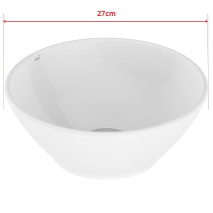 Imagem de Cuba De Apoio Para Banheiro Udine Redonda Branca 28x9,5cm  Japi