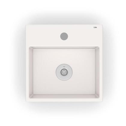 Imagem de Cuba De Apoio Quadrada Basic Q1 41x41cm Com Mesa Branco Celite