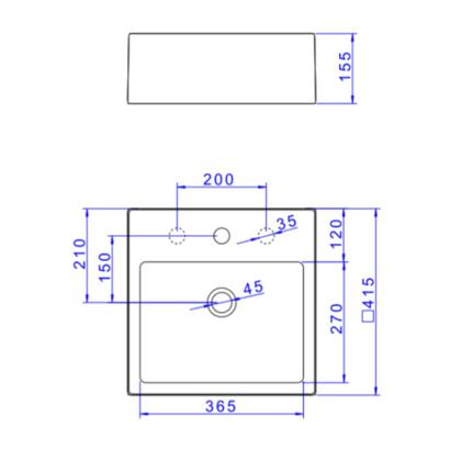 Imagem de Cuba de Apoio Quadrada Com Mesa 410mm Branco Deca