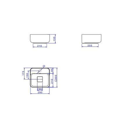 Imagem de Cuba De Apoio Quadrada Com Mesa Slim Branco Deca 30 cm
