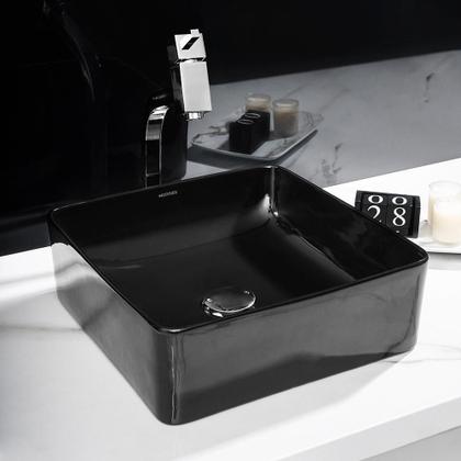 Imagem de Cuba de Apoio Quadrada Modaza Bella Slim Nero, Preta