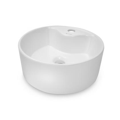 Imagem de Cuba de Apoio Redonda 36x14cm Com Torneira Lóggica e Kit Instalação