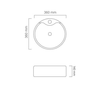 Imagem de Cuba de Apoio Redonda 36x14cm Com Torneira Lóggica e Kit Instalação