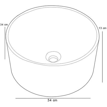 Imagem de Cuba de Apoio Redonda Para Banheiro Lavabo C01 BL34W Preto Matte Fosca  - Lyam