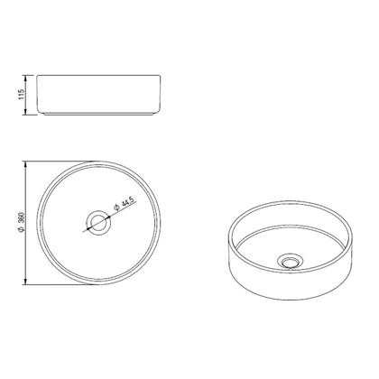 Imagem de Cuba de Apoio Redonda Sottile Nero Japi
