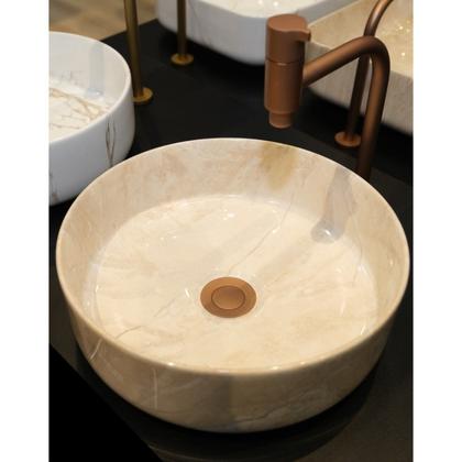 Imagem de Cuba de Apoio Redonda Sottile Travertino Japi