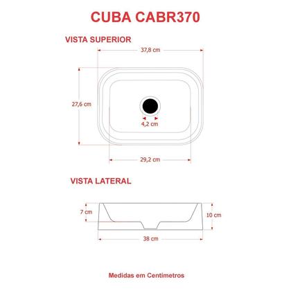 Imagem de Cuba de Apoio Retangular Br37 37,8x28cm Lapimat