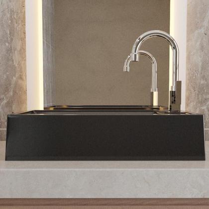 Imagem de Cuba De Apoio Retangular Lavabo Roma C01 Rl545w Preto - Lyam