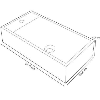 Imagem de Cuba De Apoio Retangular Lavabo Roma C01 Rl545w Preto - Lyam