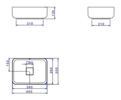 Imagem de Cuba De Apoio Retangular Slim Branco Deca 40 Cm L.13040.17