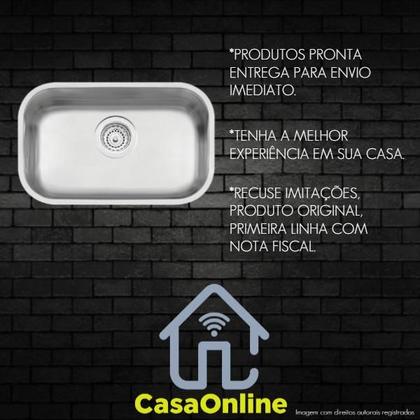 Imagem de Cuba De Cozinha Pia Inox Bojo Tramontina Lavínia Número 1 47x30x17 Escovado Fosco Linha Prime Luxo