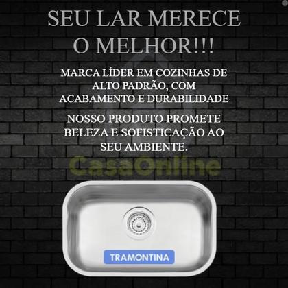 Imagem de Cuba De Cozinha Pia Inox Bojo Tramontina Lavínia Número 1 47x30x17 Escovado Fosco Linha Prime Luxo