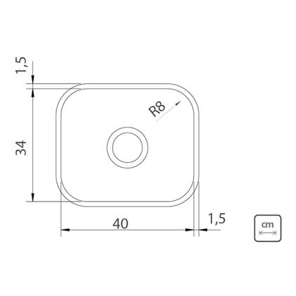 Imagem de Cuba De Embutir Basic Inox Válvula E Sifão 40Bl - Tramontina