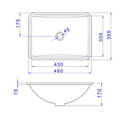 Imagem de Cuba de Embutir Deca 48x35 L.375.17 Retangular Branco Gelo