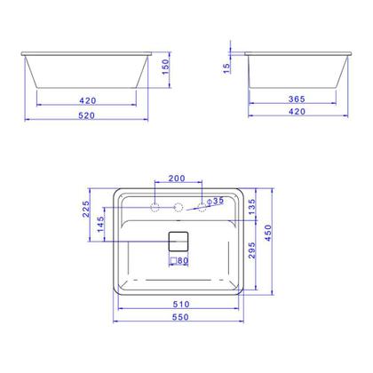 Imagem de Cuba De Embutir Deca Slim 55X45 L.33050.M.85 Retangular Com