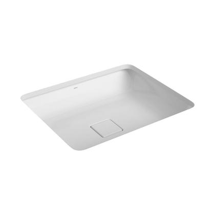 Imagem de Cuba de Embutir Deca Slim 55x45 Retangular Branca + Válvula + Sifão