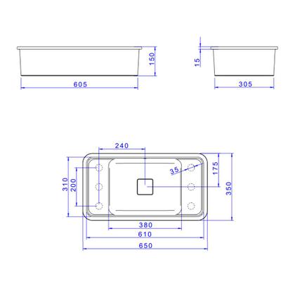 Imagem de Cuba de Embutir Deca Slim 65x35 L.33060.MDE.94 Retangular com Mesa Ébano Fosco