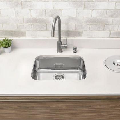 Imagem de Cuba de Embutir Lavínia 47 BL em Aço inox Alto Brilho 47x30 cm Válvula de 3 1/2 Tramontina