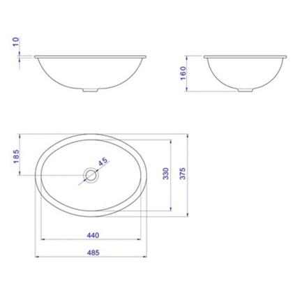 Imagem de Cuba De Embutir Oval Branca 48x37cm Deca L37.17
