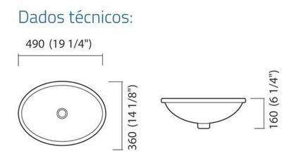 Imagem de Cuba de Embutir para Banheiro Oval L59 Branco - Deca