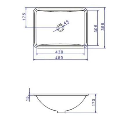 Imagem de Cuba de Embutir para Banheiro Retangular L375 Branco - Deca