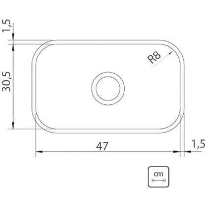 Imagem de Cuba de Embutir Retangular Basic em Aço Inox 47x30x14,5cm - 94083556 - TRAMONTINA
