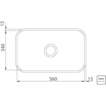 Imagem de Cuba de Embutir Retangular Basic em Aço Inox 56x34x14,5cm - 94085556 - TRAMONTINA