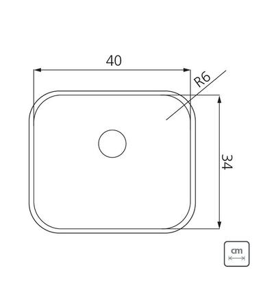 Imagem de Cuba de Embutir Tramontina Dora 40 BL R6 em Aço Inox 