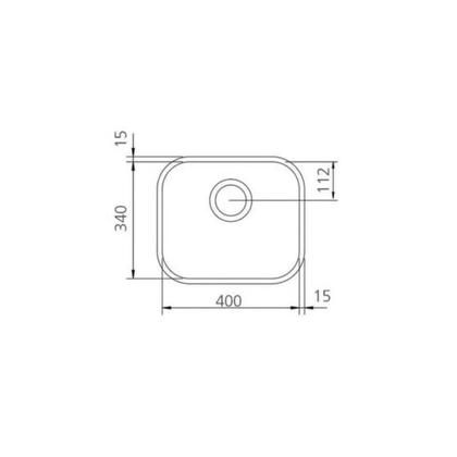Imagem de Cuba de embutir Tramontina Lavínia 40 BL em Aço Inox Pré-Polido 40x34 cm