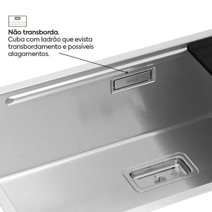 Imagem de Cuba De Inox Wish 74x40x20cm Com Chapa E Válvula Deca