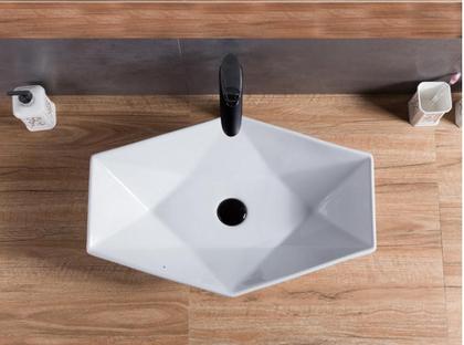 Imagem de Cuba De Louça Cerâmica Sobrepor Apoio Banheiro Pia 57X37 Cm