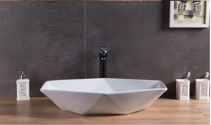 Imagem de Cuba De Louça Cerâmica Sobrepor Apoio Banheiro Pia 57X37 Cm