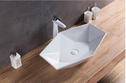 Imagem de Cuba De Louça Cerâmica Sobrepor Apoio Banheiro Pia 57X37 Cm