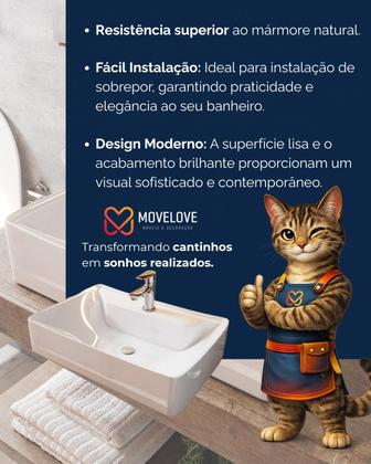 Imagem de Cuba De Mármore Sintético Movelove Sobrepor Para lavabo E Banheiro Ágata