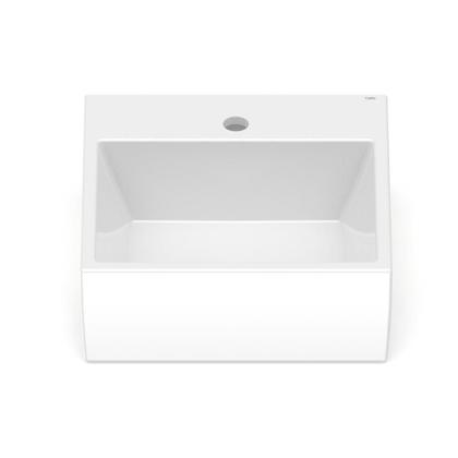 Imagem de Cuba De Semiencaixe Quadrada Basic Q2 41x41cm Com Mesa Branco Celite