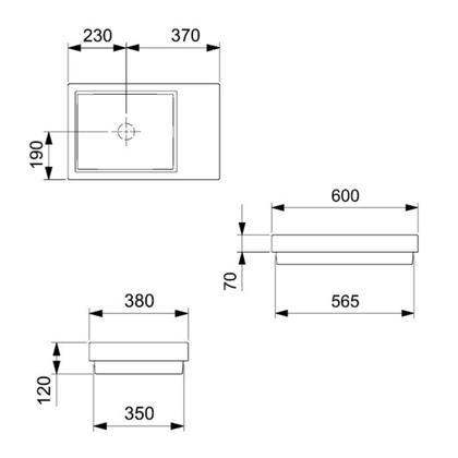 Imagem de Cuba de Sobrepor 60x38cm com Tampo Skyline Horizon