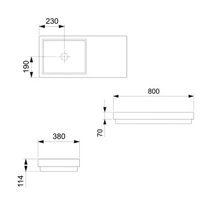 Imagem de Cuba de Sobrepor 80cmx38cm com Tampo Skyline Horizon