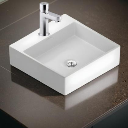 Imagem de Cuba de Sobrepor Kohler Taut Quadrada com Mesa e Furo 41X41cm