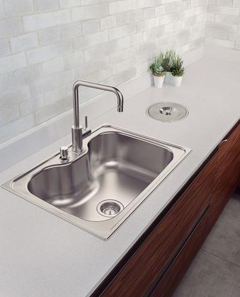 Imagem de Cuba de Sobrepor Morgana 69x49 cm em Aço Inox com Acabamento Acetinado com Válvula Tramontina 93806/122