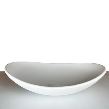 Imagem de Cuba de vidro oval 47cm branco fosco