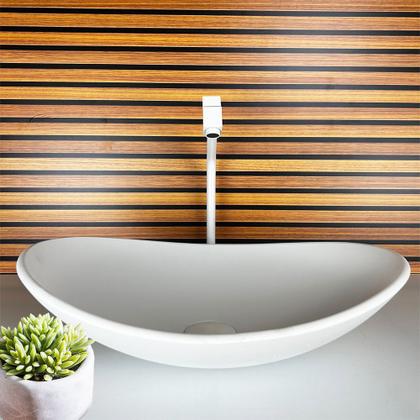 Imagem de Cuba de vidro oval 47cm branco fosco