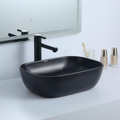 Imagem de Cuba Deend De Cerâmica CurvaNero Para Banheiro 50x40x14cm