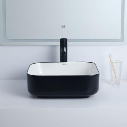 Imagem de Cuba Deend De Cerâmica NeroBianco Para Banheiro 39x39x14cm