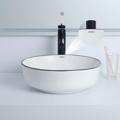 Imagem de Cuba Deend de Ceramica Orbita Linea Para Banheiro 41x41x13cm